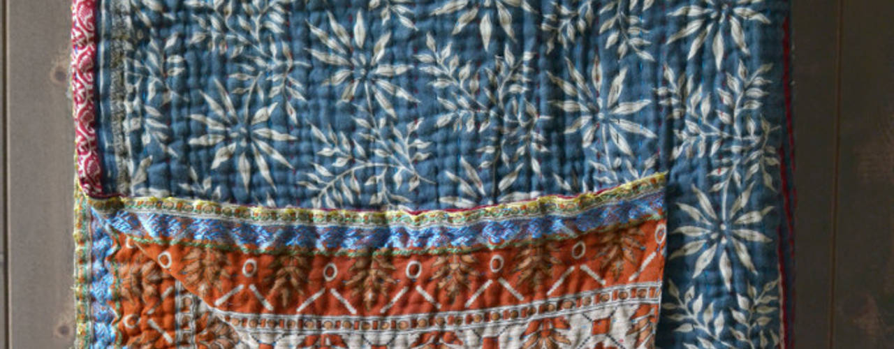 Kantha quilts, http://www.decoratorsnotebook.co.uk/ http://www.decoratorsnotebook.co.uk/ Cuartos de estilo asiático