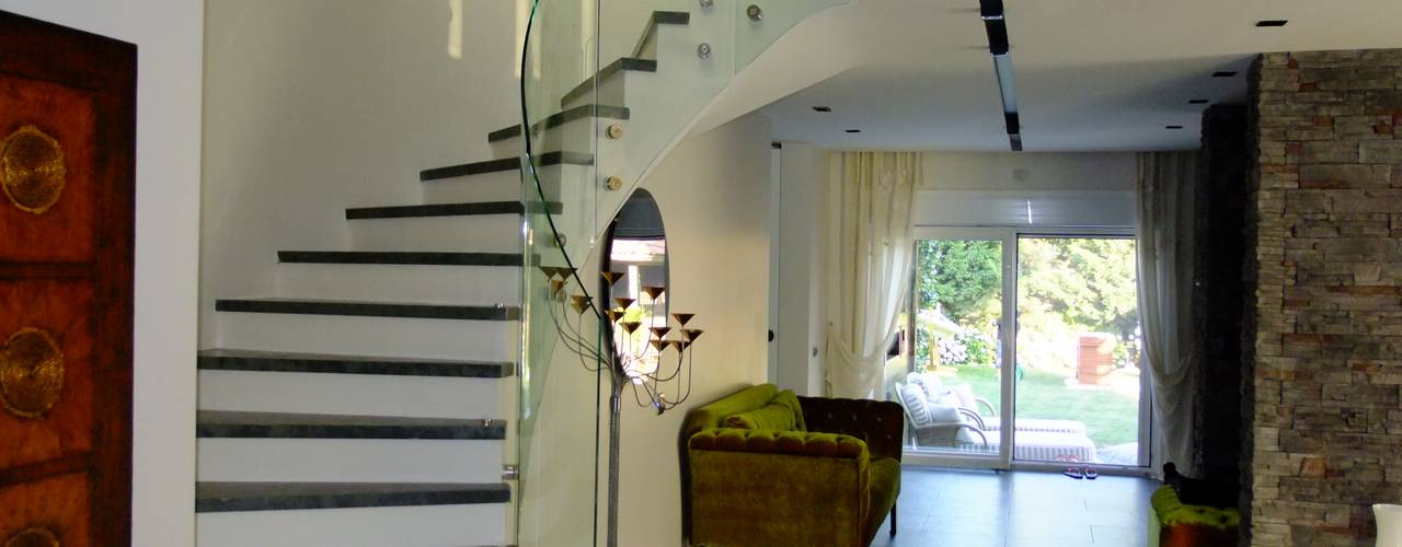 homify Modern corridor, hallway & stairs