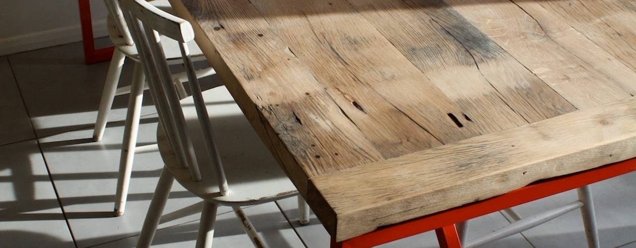 Kanteen Dining Table in Reclaimed Oak, Salvation Furniture Salvation Furniture ห้องทานข้าว