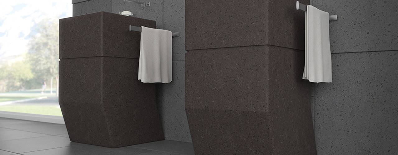 The Grey & Brown Lava Stone for the Modern Bathroom Environment, Ranieri Pietra Lavica Ranieri Pietra Lavica Modern bathroom