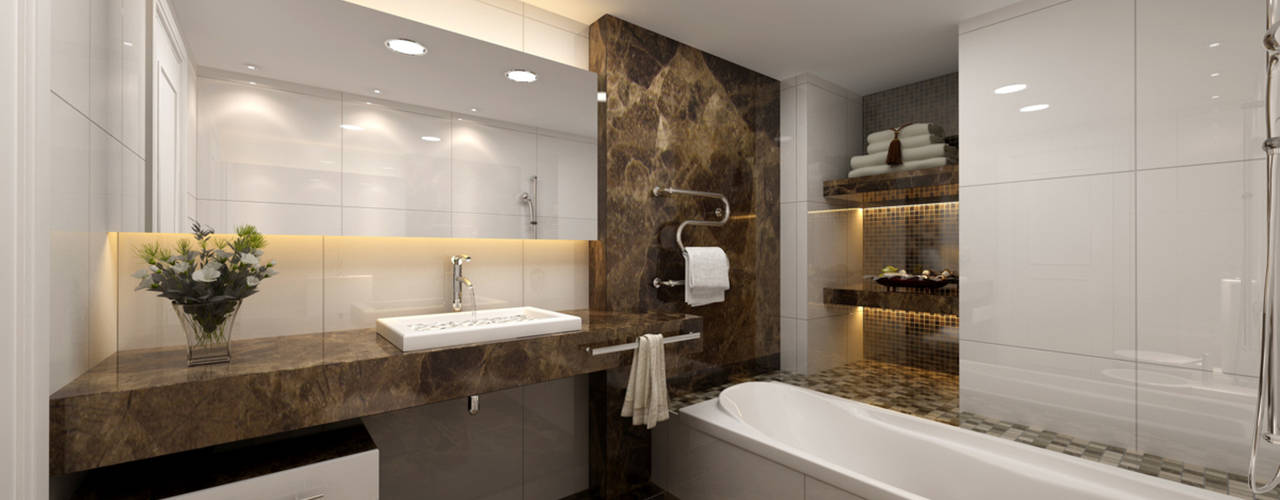 Interior bathroom, Marmi di Carrara Marmi di Carrara حمام