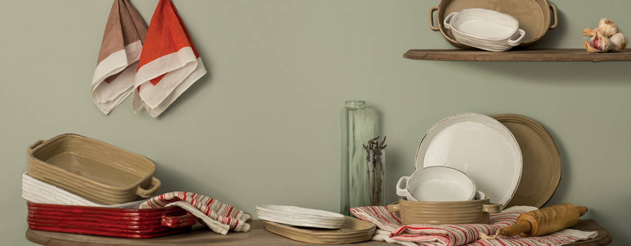 Hand block printed linen tablecloth, AllÓRA AllÓRA Rustic style dining room