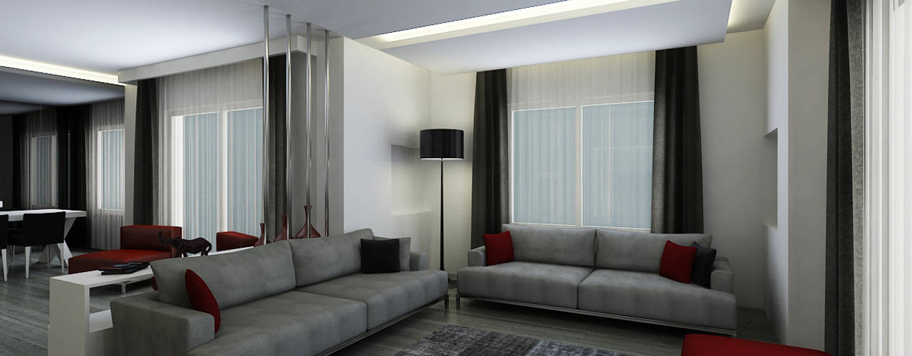 E.K. EVİ, Niyazi Özçakar İç Mimarlık Niyazi Özçakar İç Mimarlık Modern living room