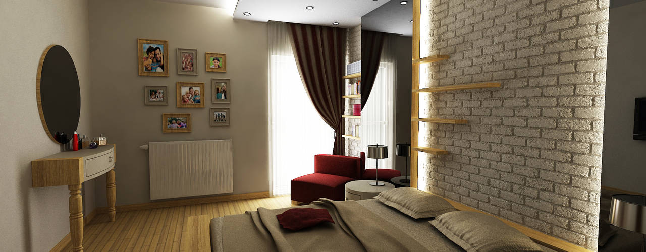 E.E. EVİ, Niyazi Özçakar İç Mimarlık Niyazi Özçakar İç Mimarlık Dormitorios de estilo moderno