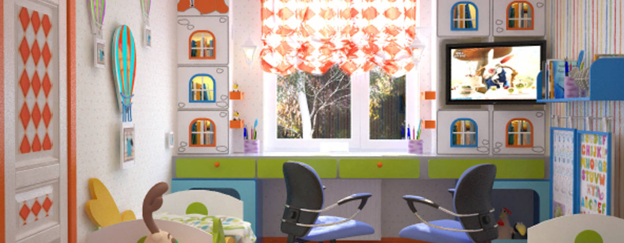 Дом в Средиземноморском стиле в Симферополе, Студия дизайна ROMANIUK DESIGN Студия дизайна ROMANIUK DESIGN Mediterranean style nursery/kids room