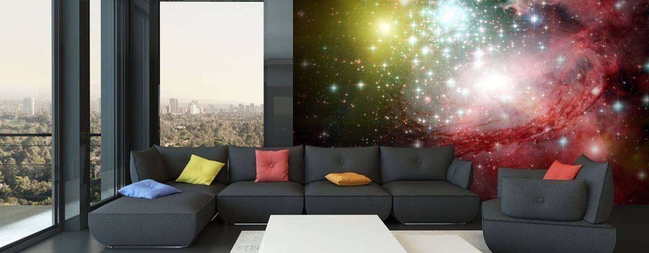 Photo wallpapers in living room, Demural Demural Salon moderne
