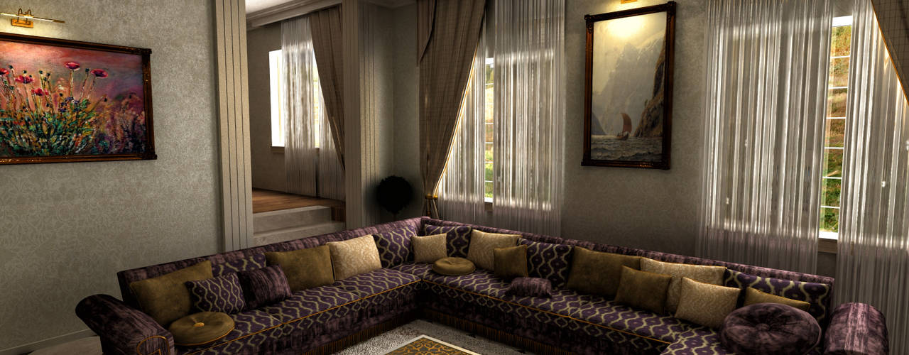 Nijerya Villa Tasarımı, m. rezan özge özdemir m. rezan özge özdemir Eclectic style living room