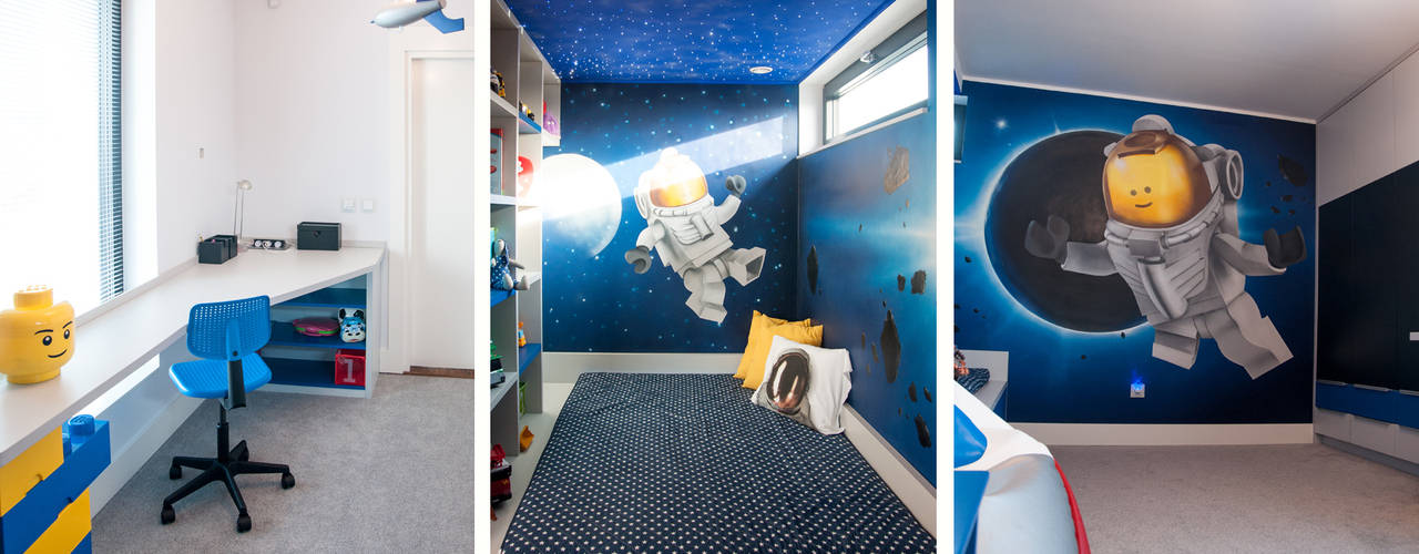 Wnętrze dziecięcych pokoi w Nowej Wsi Lęborksiej, Ewa Weber - Pracownia Projektowa Ewa Weber - Pracownia Projektowa Kamar Bayi/Anak Minimalis