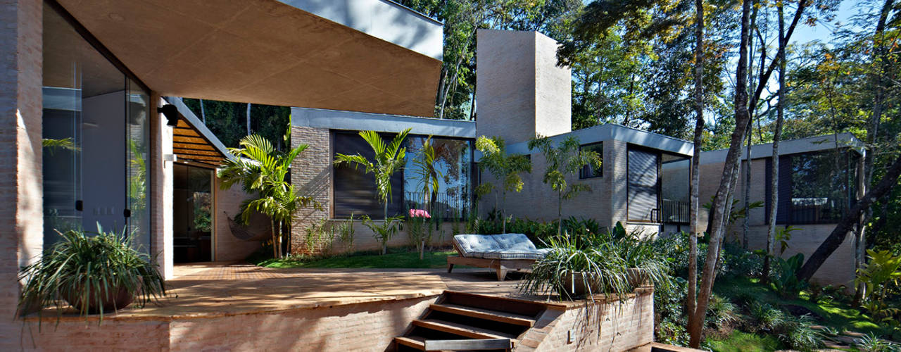 Casa MR, Humberto Hermeto Humberto Hermeto Balcon, Veranda & Terrasse modernes