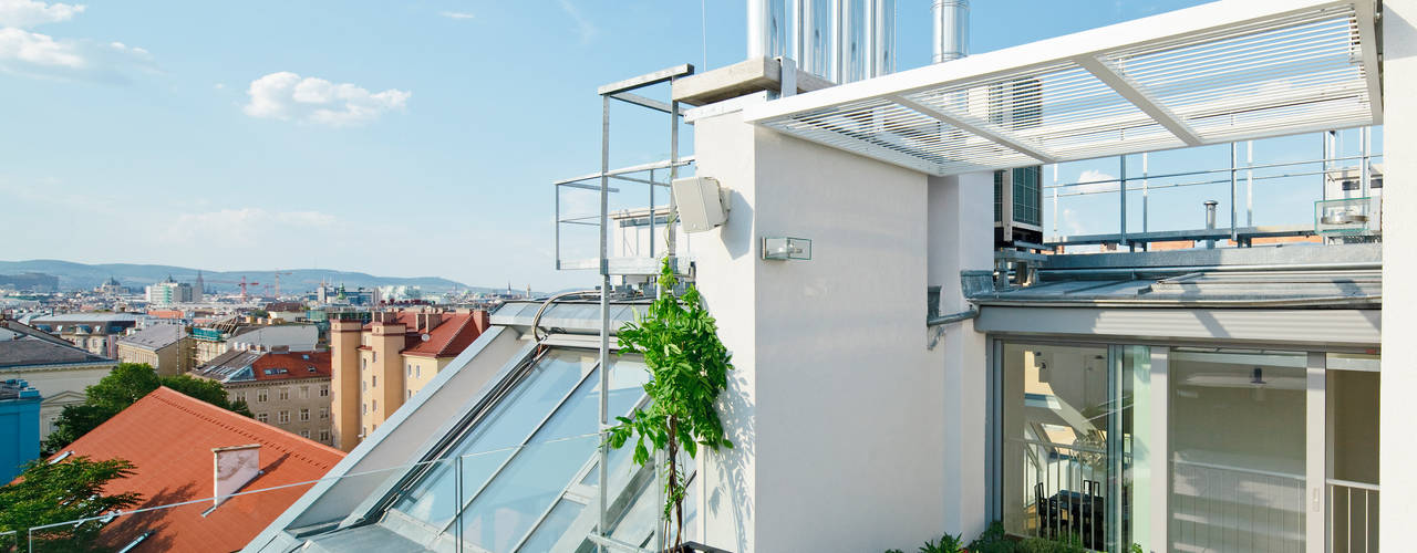 Penthouse K, t-hoch-n Architektur t-hoch-n Architektur Balcones y terrazas de estilo moderno