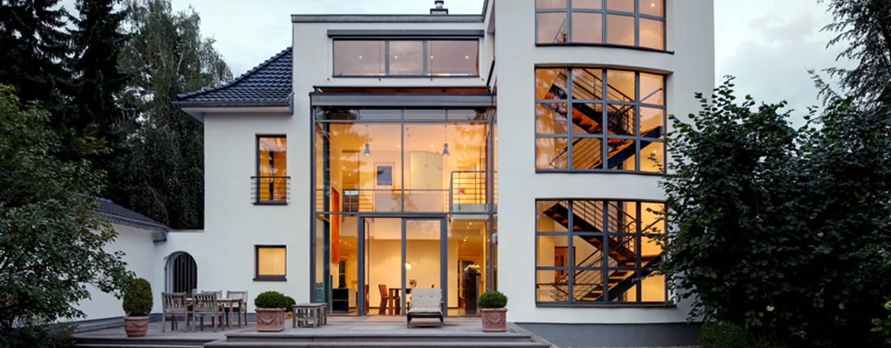 Villa am Rhein – Straßenansicht, Architekturbüro Lehnen Architekturbüro Lehnen Maisons modernes