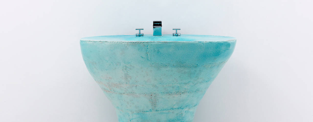 Sky blue Vanity Ceramic sink object, 이헌정 이헌정 Banheiros asiáticos