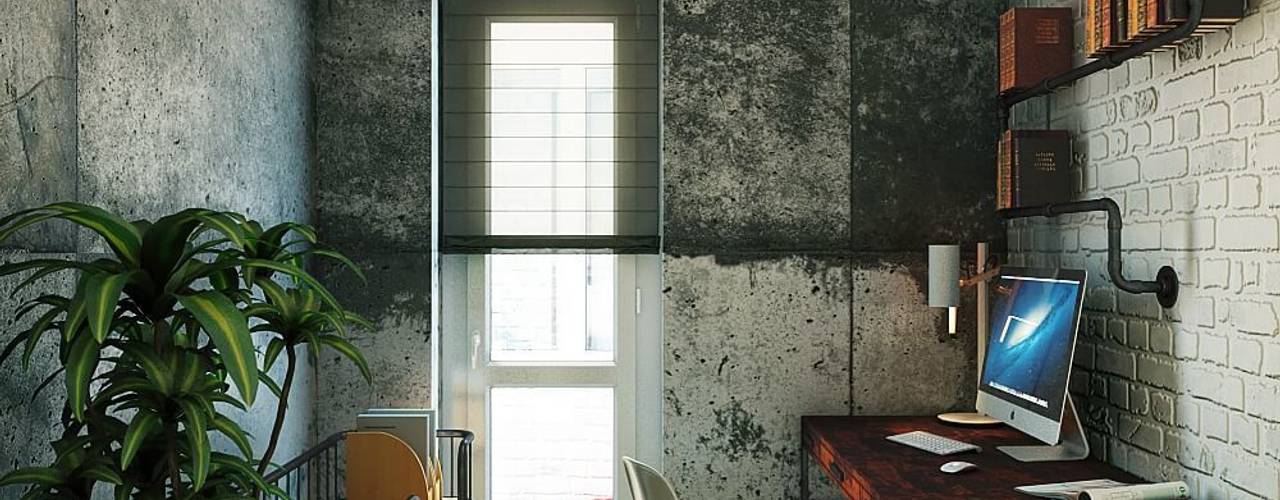 Каменный лофт, CO:interior CO:interior Industrial style study/office