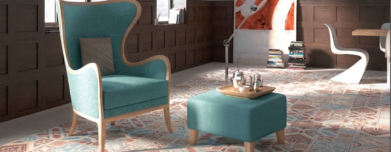 Le piastrelle sono multicolor e... patchwork!, ADDEØ DESIGN ADDEØ DESIGN Modern living room