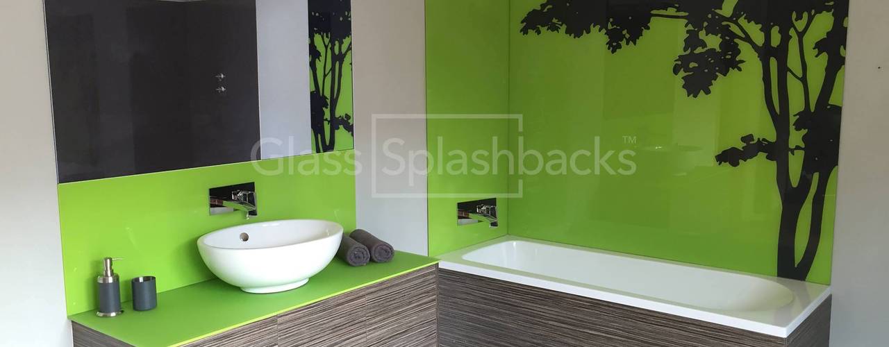 Glass Splashbacks in Bathrooms, DIYSPLASHBACKS DIYSPLASHBACKS Eclectic style bathroom