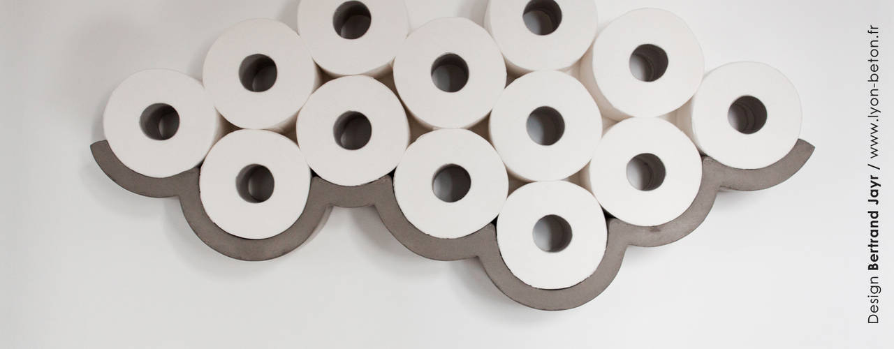 CLOUD / Etagère béton pour papier toilette, Bertrand Jayr Bertrand Jayr Case eclettiche
