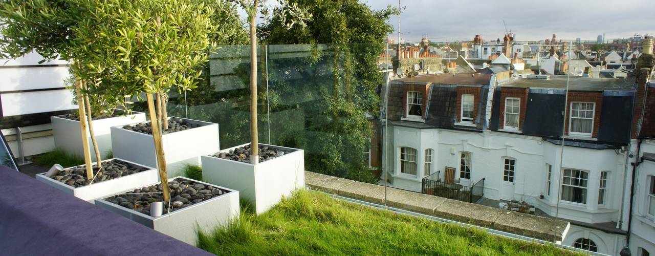 Fulham Roof Terrace, Organic Roofs Organic Roofs Balkon, Beranda & Teras Minimalis