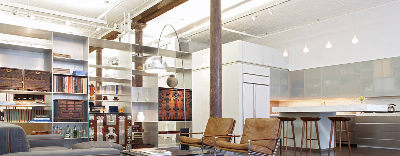 Greene Street Loft, Slade Architecture Slade Architecture Industrial style living room