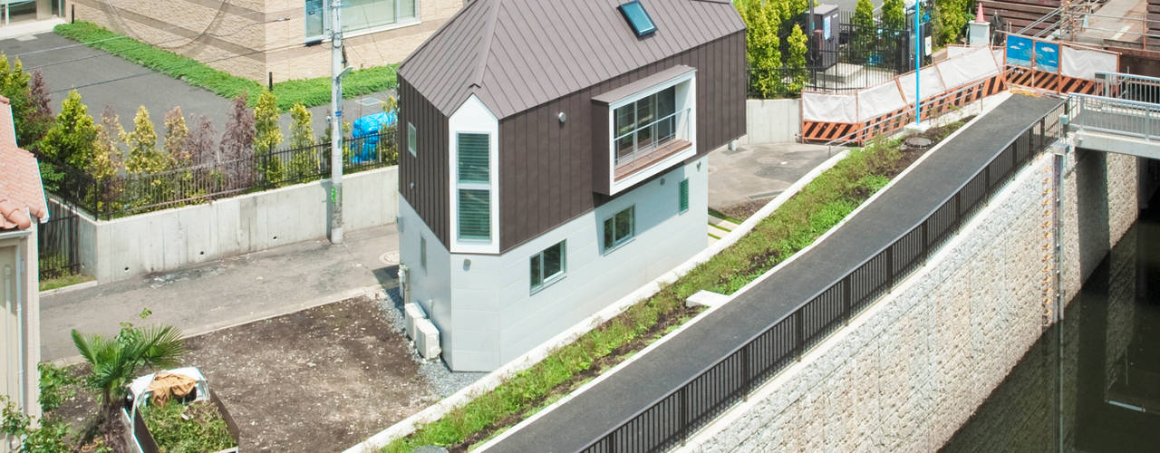 ​River side house / House in Horinouchi, 水石浩太建築設計室／ MIZUISHI Architect Atelier 水石浩太建築設計室／ MIZUISHI Architect Atelier Modern houses