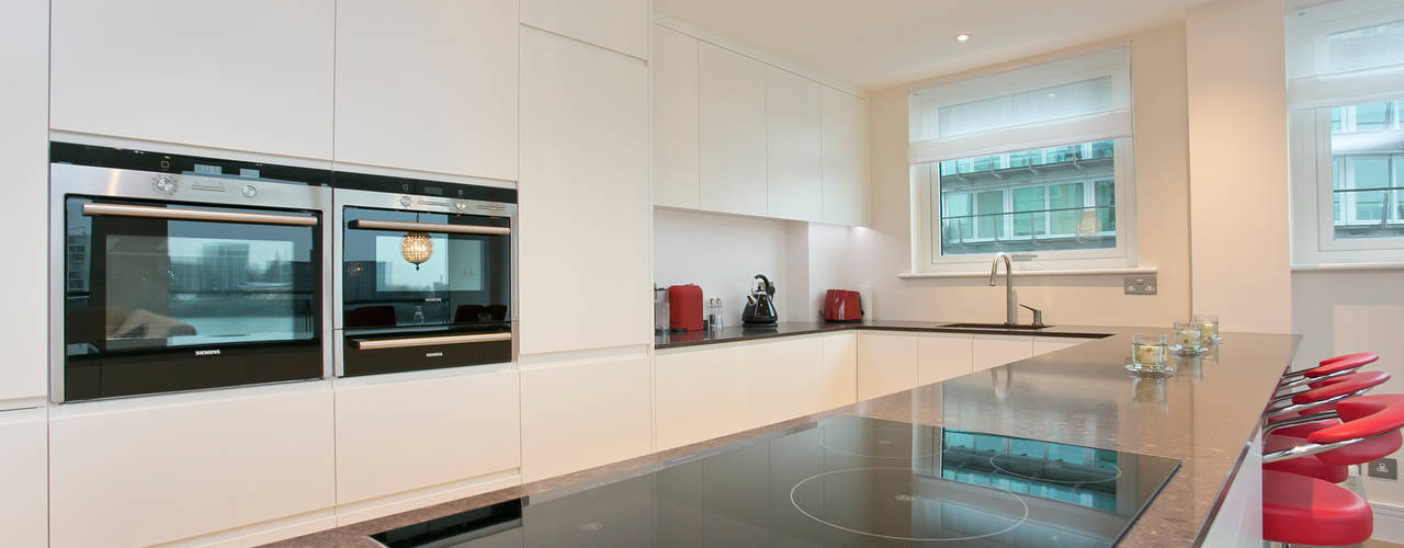 Cinnabar Wharf, Wapping High Street, London, E1, Temza design and build Temza design and build Modern kitchen