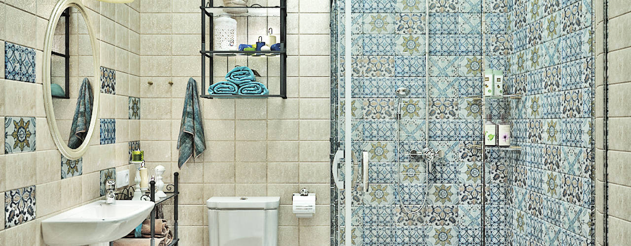 Ванная комната с орхидеями, Студия дизайна ROMANIUK DESIGN Студия дизайна ROMANIUK DESIGN Baños modernos