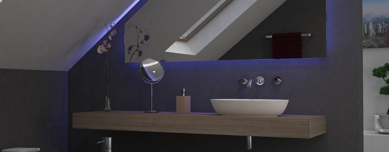 Maßgefertigte Spiegel für Dachschrägen, Lionidas Design GmbH Lionidas Design GmbH Salle de bain minimaliste