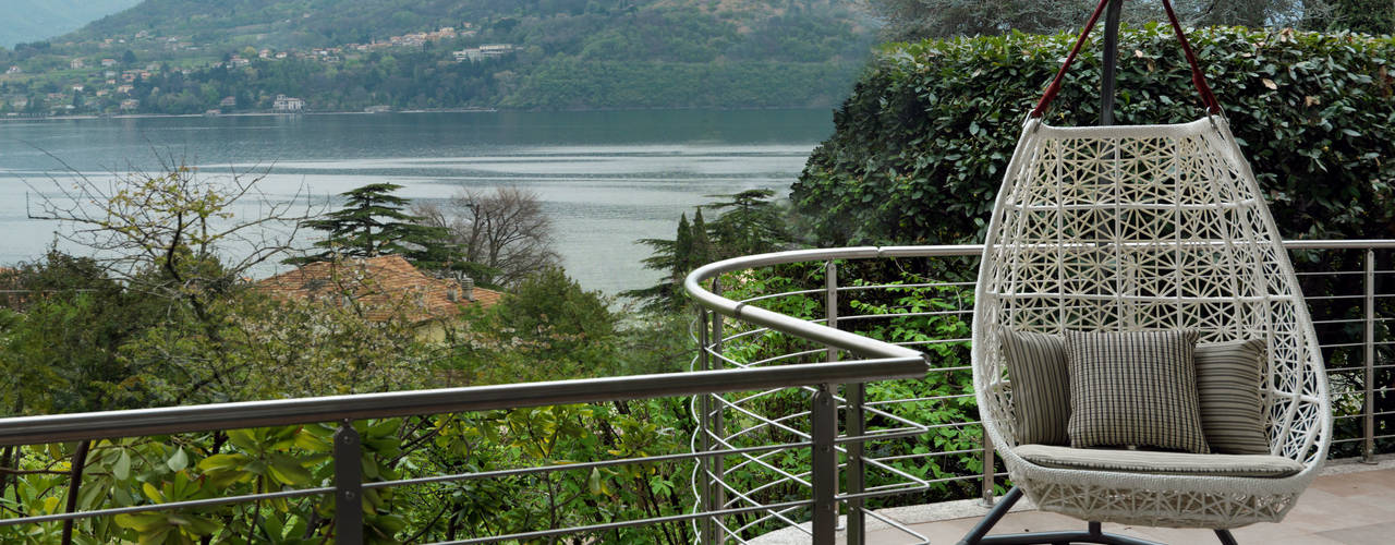 Villa sul lago di Como, Studio Marco Piva Studio Marco Piva Modern balcony, veranda & terrace