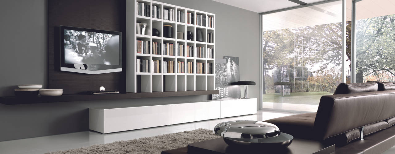 TV units with open display / Bookcases , Lamco Design LTD Lamco Design LTD Salones de estilo moderno