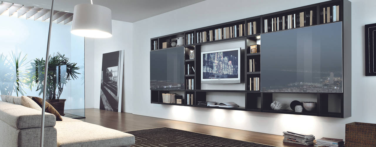 TV units with open display / Bookcases , Lamco Design LTD Lamco Design LTD Livings de estilo moderno
