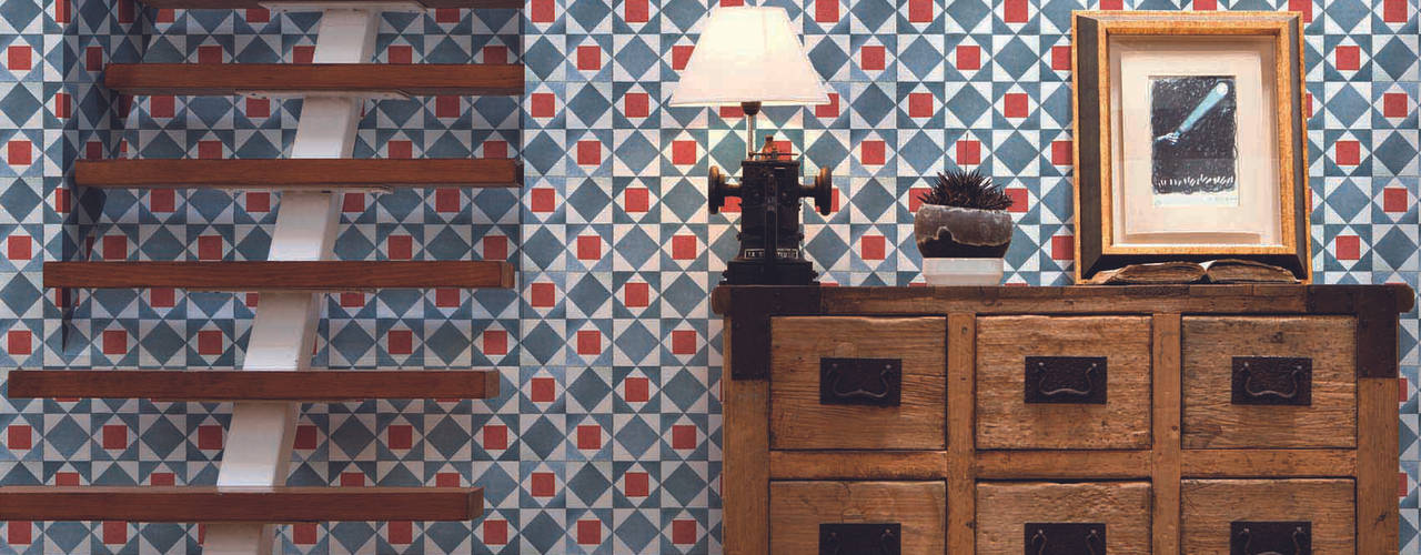 Tiles 'Digitally Printed' Wallpaper Collection, Paper Moon Paper Moon Rustic style walls & floors