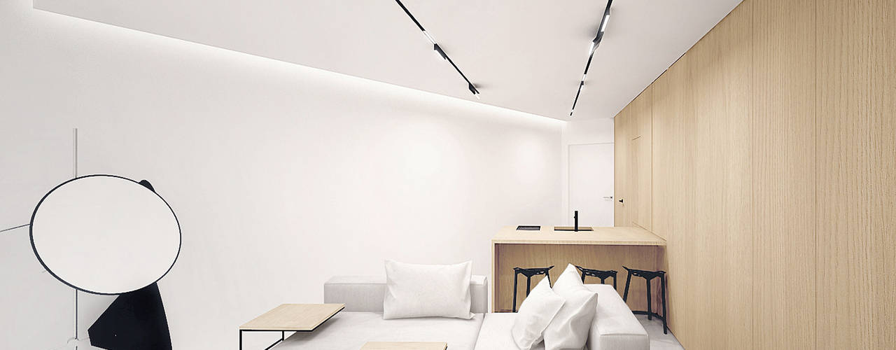 The Wall , Mess Architects Mess Architects Salas de estilo minimalista