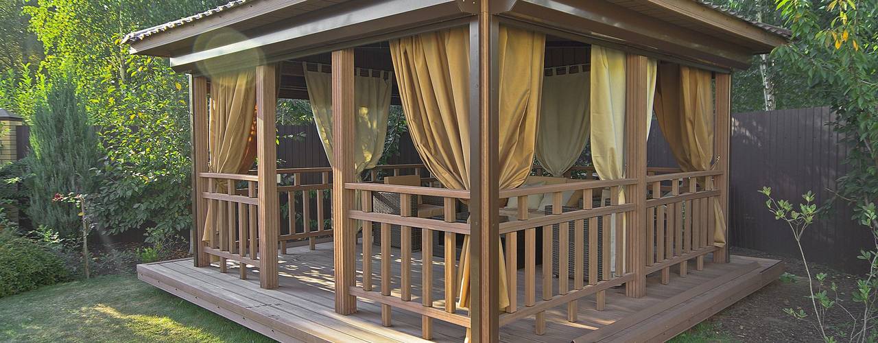 Decora tu jardín con pérgolas de madera  Pergolas de madera, Techo de  pérgola, Decoración de patio