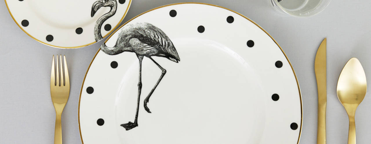 Fancy Flamingo Plate set, Yvonne Ellen Yvonne Ellen Comedores de estilo ecléctico