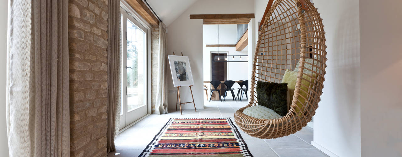 homify Rustic style corridor, hallway & stairs