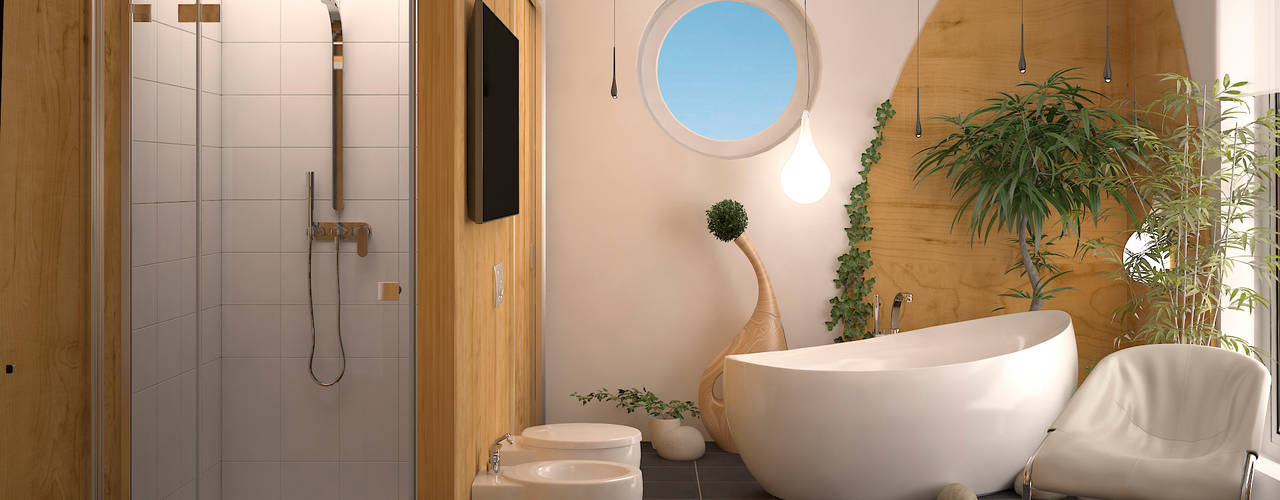 Ванная в стиле Эко, Инна Меньшикова Инна Меньшикова Tropical style bathrooms
