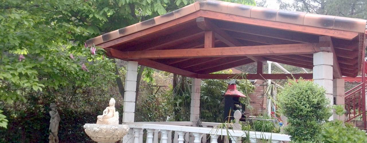 Cenadores de madera para jardin, Exteriores De Madera Exteriores De Madera 박공 지붕