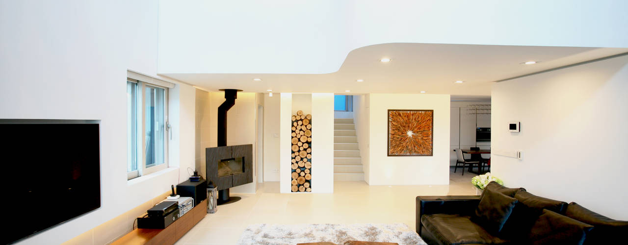GALLERY HOUSE 미술가의 집, HBA-rchitects HBA-rchitects Salas de estar minimalistas