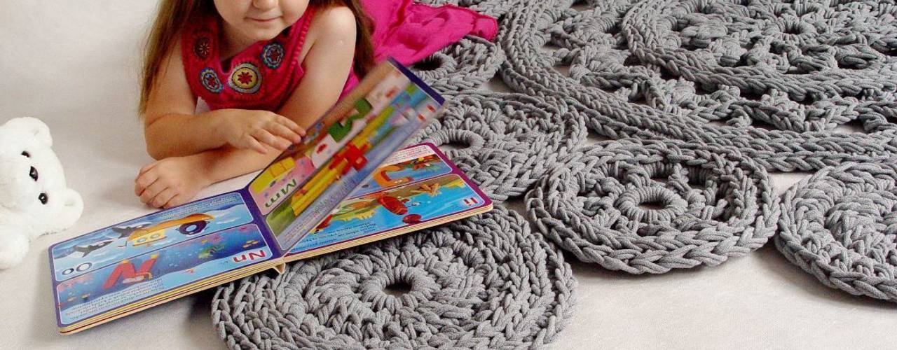 Crochet rug, crochet carpet, round rug, knitted carpet, knitted rug, various colors model LILLE, RENATA NEKRASZ art & design RENATA NEKRASZ art & design Floors