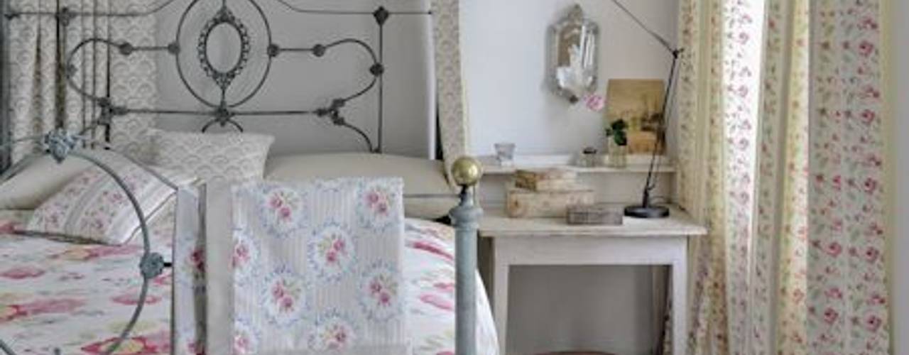 Clarke and Clarke - Romance Fabric Collection, Curtains Made Simple Curtains Made Simple Wiejska sypialnia