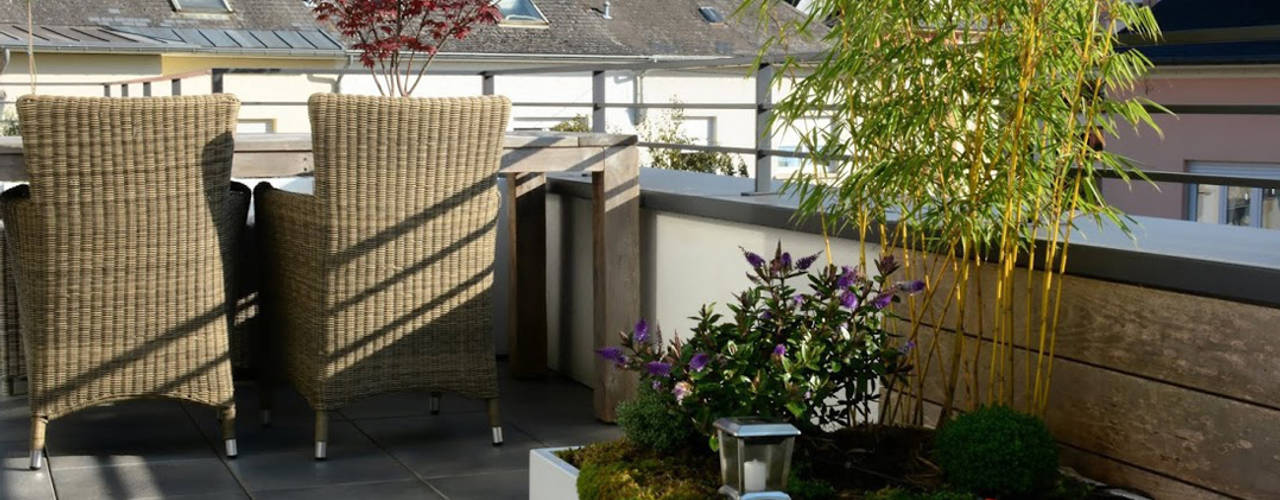 Custom planters IMAGE'IN - Designing of a private terrace in Luxembourg, ATELIER SO GREEN ATELIER SO GREEN Jardines de estilo moderno