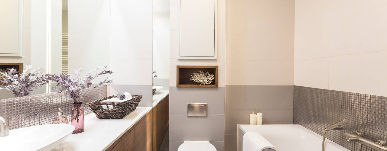 Mieszkanie - Warszawa - 45 m2, Mprojekt Mprojekt Modern style bathrooms
