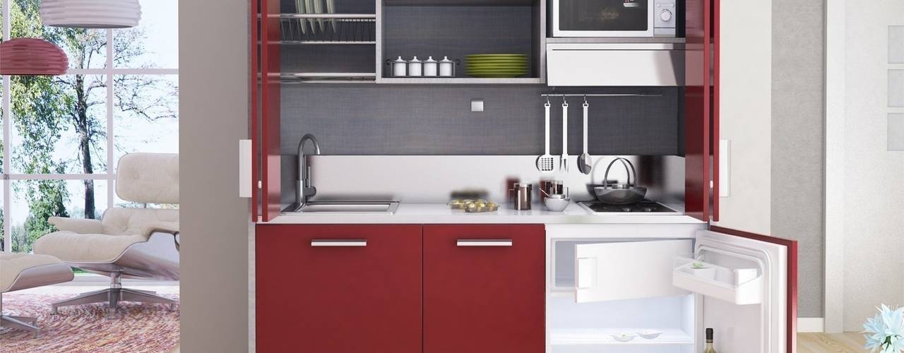 Cucine a scomparsa: una cucina nascosta in un armadio, MiniCucine.com MiniCucine.com غرف تخزين