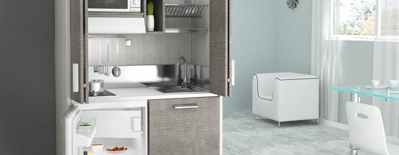 Cucine a scomparsa: una cucina nascosta in un armadio, MiniCucine.com MiniCucine.com ห้องเก็บของ