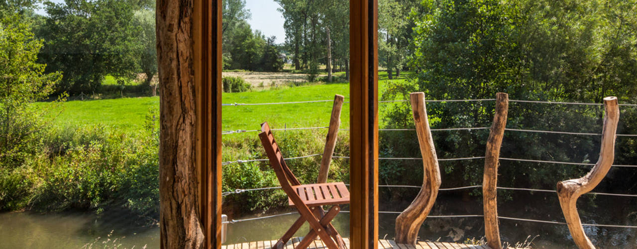 Geuloever, Zwarthout Shou Sugi Ban Zwarthout Shou Sugi Ban Moderne balkons, veranda's en terrassen