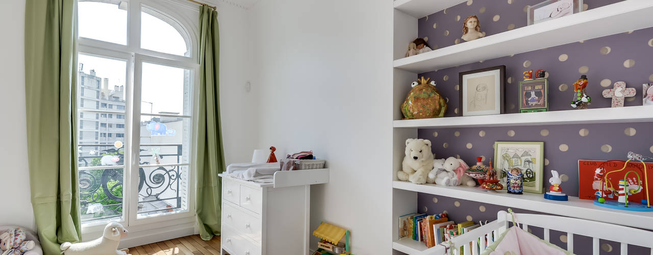 Un appartement haussmanien revisité - Paris 16e, ATELIER FB ATELIER FB Modern Çocuk Odası