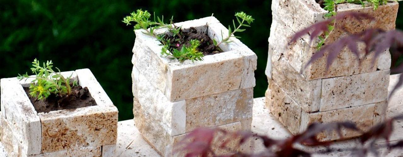 Aksesuarlar, Traverten Saksılar, Eskitme Doğaltaş Eskitme Doğaltaş Interior garden