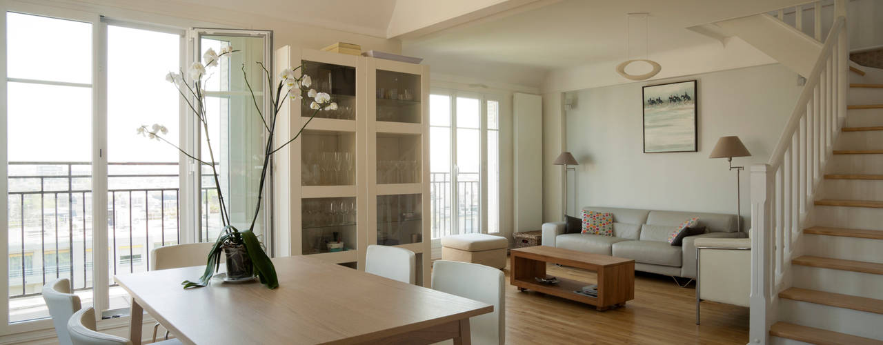 Un Duplex revisité -Neuilly, ATELIER FB ATELIER FB Modern dining room