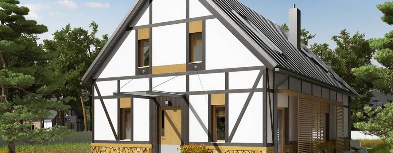 Projekt domu EX 15 , Pracownia Projektowa ARCHIPELAG Pracownia Projektowa ARCHIPELAG Moderne huizen