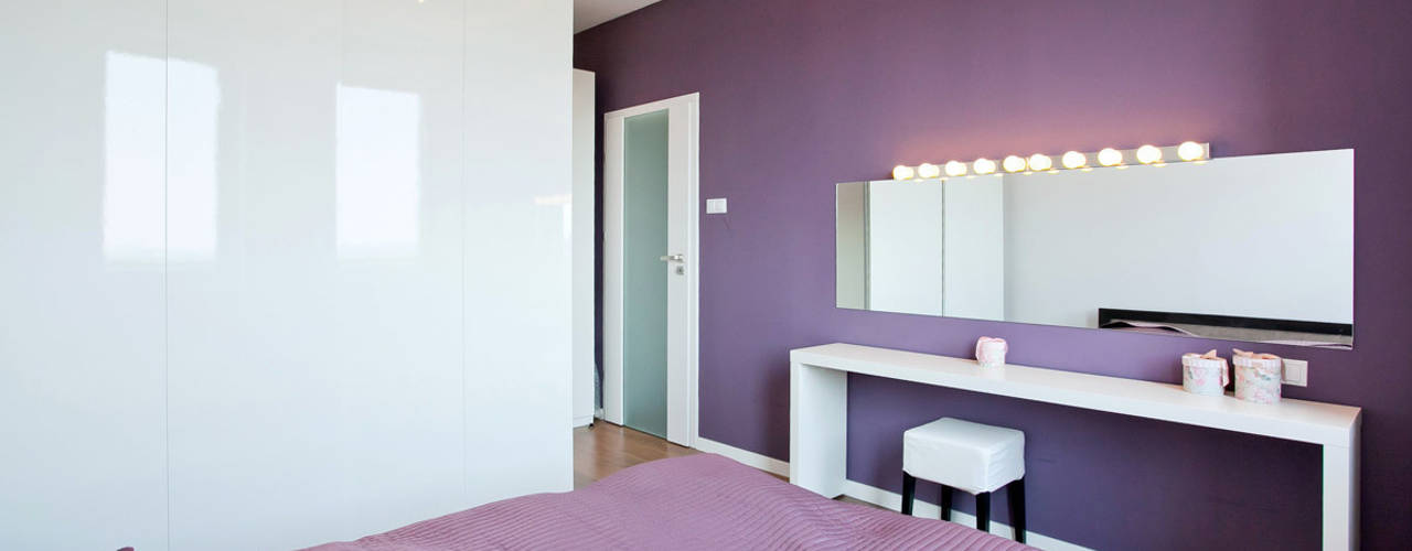 Realizacja projektu mieszkania 70 m2 w Krakowie, Lidia Sarad Lidia Sarad ห้องนอน