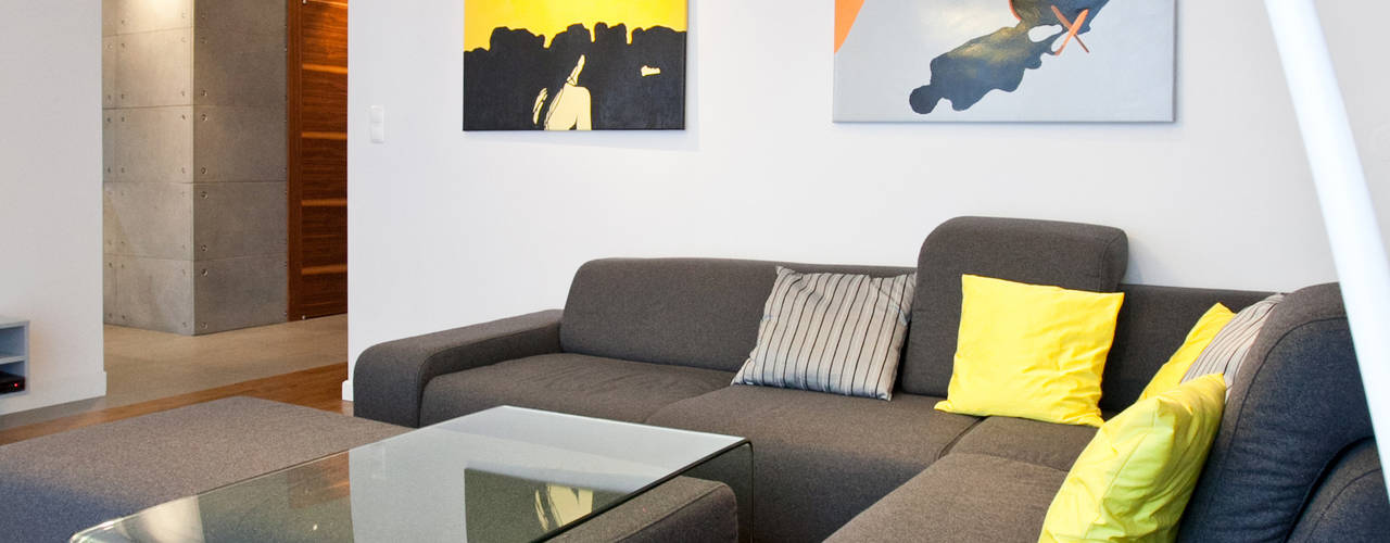Realizacja projektu mieszkania 54 m2 w Krakowie, Lidia Sarad Lidia Sarad Salones de estilo minimalista